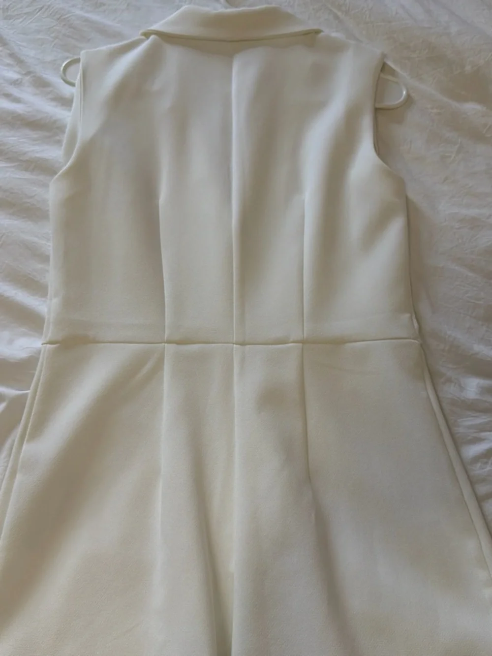 Zara Cream Sleeveless Blazer Romper with Gold Buttons